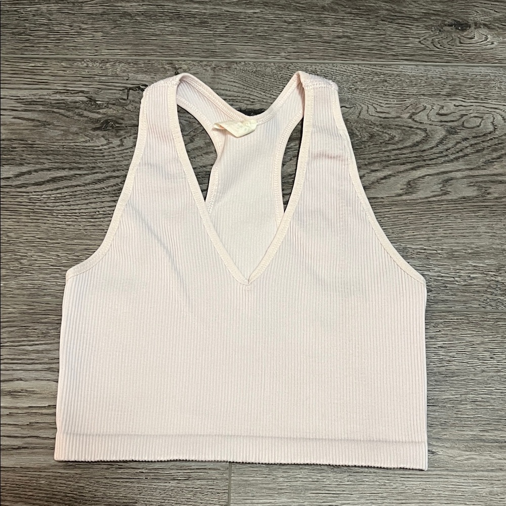 Free People Movement Pink Ribbed Tank Top